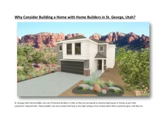 Why Consider Building a Home with Home Builders in St. George, Utah?