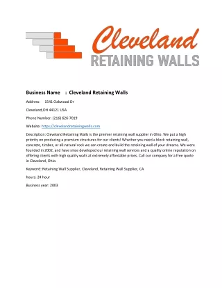 Cleveland Retaining Walls