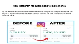 how instagram followers need to make money