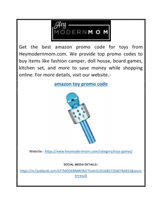 Amazon Toy Promo Code | Heymodernmom.com
