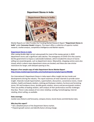 department stores in india