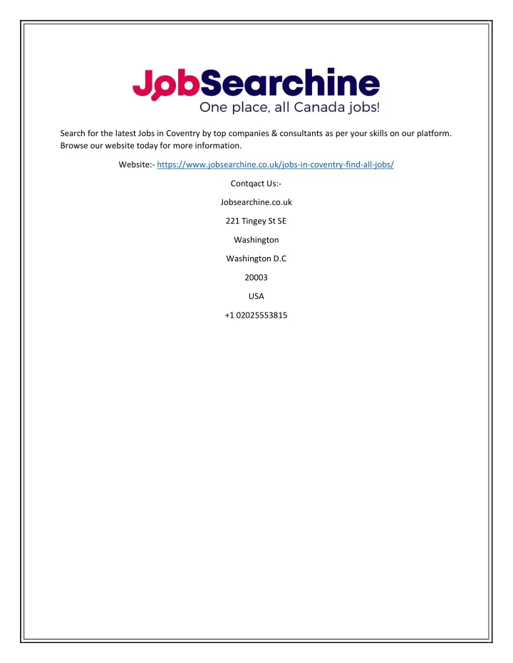 search for the latest jobs in coventry