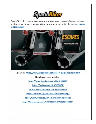 spaciobiker ofrece online accesorios y ropa para
