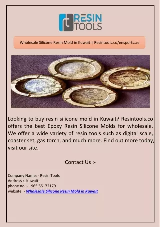 Wholesale Silicone Resin Mold in Kuwait | Resintools.co/en