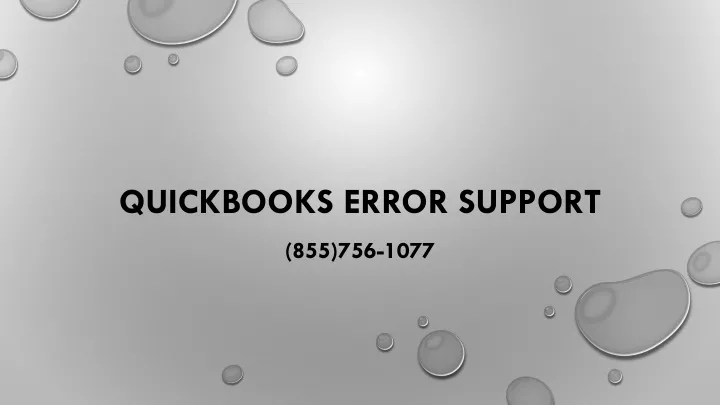 quickbooks error support