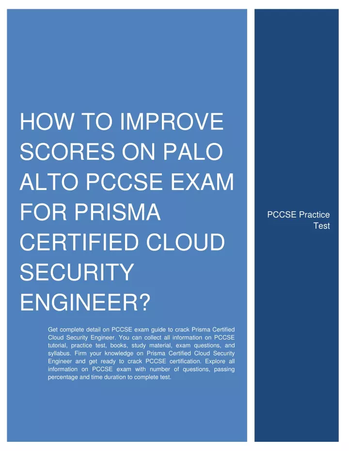 how to improve scores on palo alto pccse exam