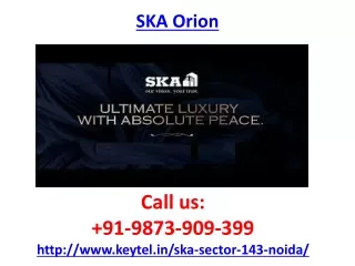 SKA Orion Housing Project Sector 143 Noida