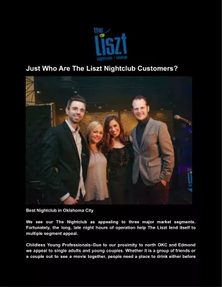 Just Who Are The Liszt Nightclub Customers?