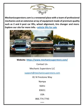 mechanicsuperstore com is a renowned place with