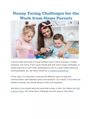 Find a nanny online