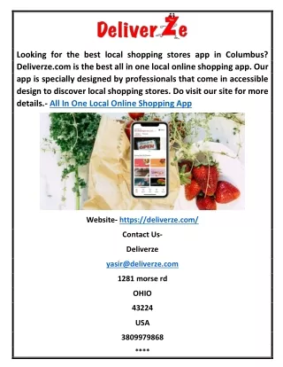 All In One Local Online Shopping App | Deliverze.com