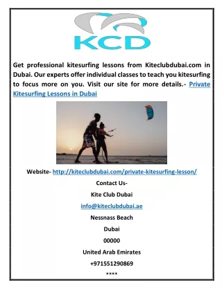 Private Kitesurfing Lessons in Dubai | Kiteclubdubai.com