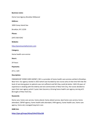 Home Care Agency Brooklyn Midwood