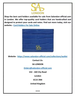 Card Holders for Sale Online | Salondon-official.com