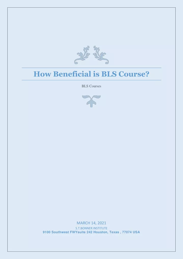 how beneficial is bls course
