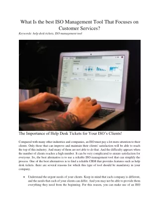 what is the best iso management tool that focuses