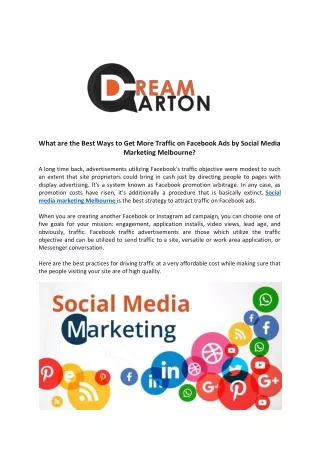 What are the Best Ways to Get More Traffic on Facebook Ads by Social Media Marketing Melbourne?