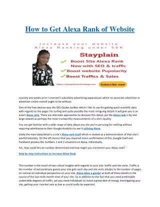 How to Get Alexa Rank of Website