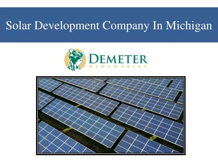 solar development company in michigan