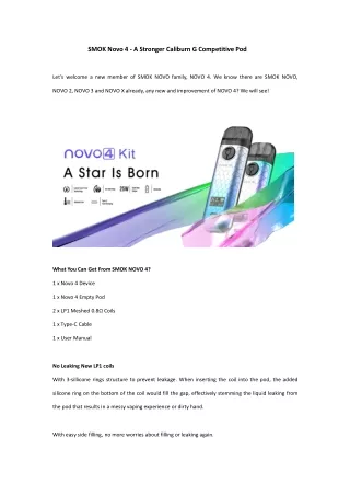 smok novo 4 a stronger caliburn g competitive pod