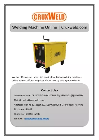 welding machine online cruxweld com