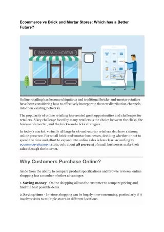 ecommerce vs brick and mortar stores which