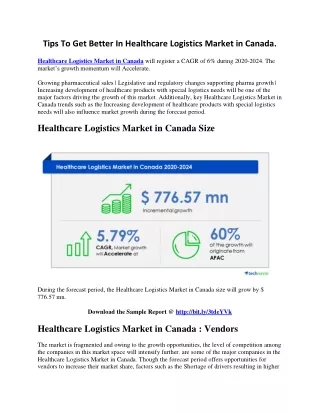 Tips To Get Better In Healthcare Logistics Market in Canada.