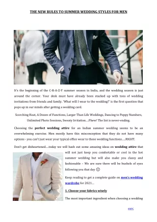 A COMPLETE MEN’S GUIDE TO WEDDING ATTIRE FOR 2021