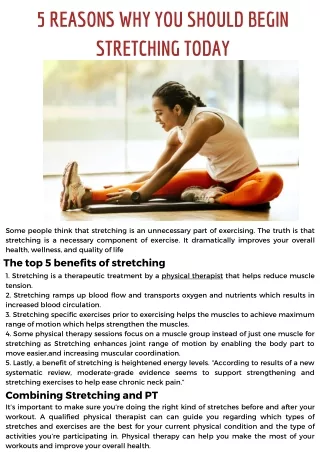 5 REASONS WHY YOU SHOULD BEGIN STRETCHING TODAY