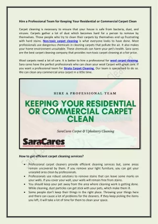 hire a professional team for keeping your