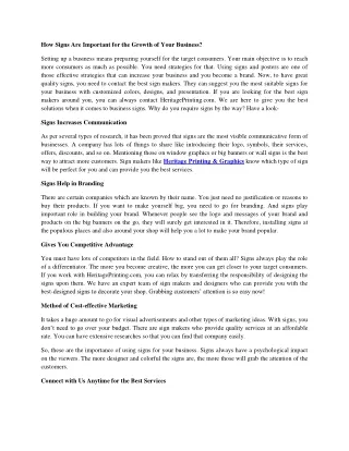 how signs are important for the growth of your