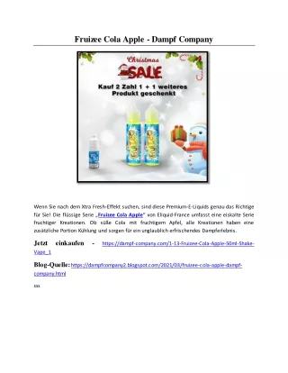 fruizee cola apple dampf company