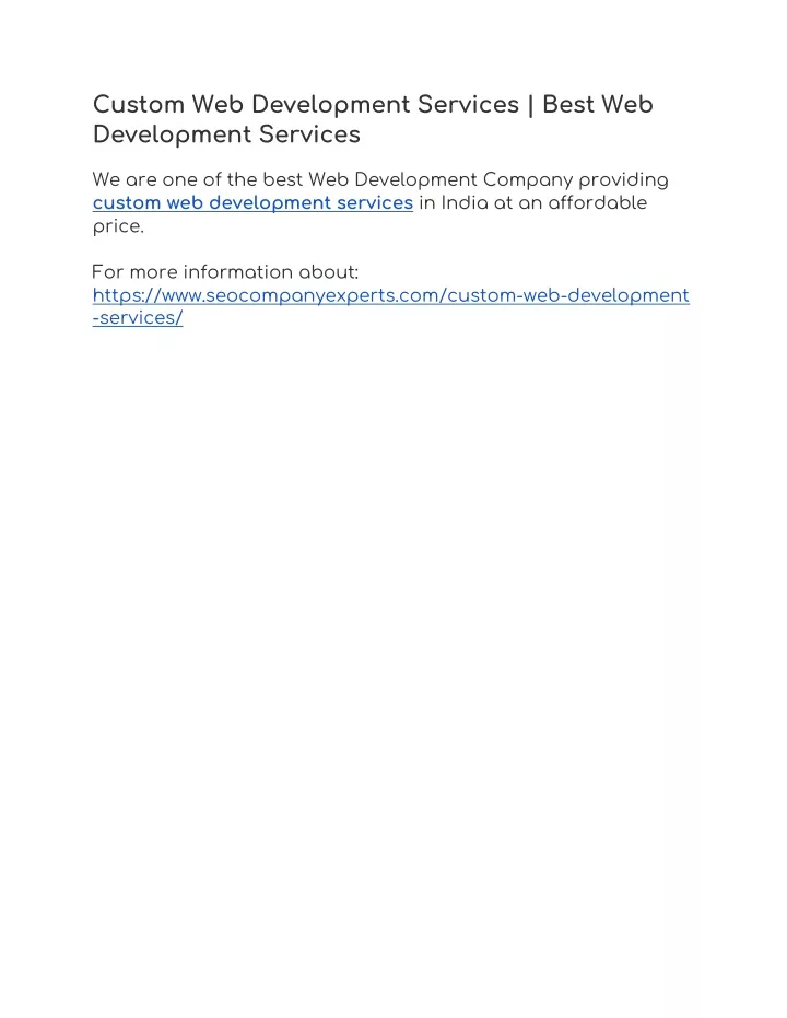 custom web development services best
