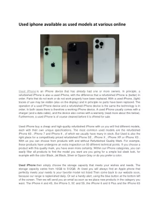 used iphone available as used models at various
