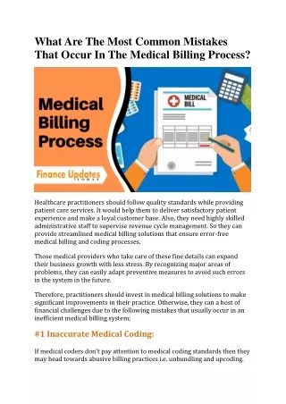 What Are The Most Common Mistakes That Occur In The Medical Billing Process?