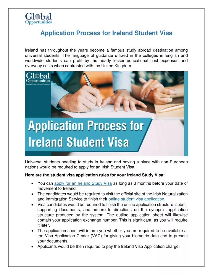 application process for ireland student visa