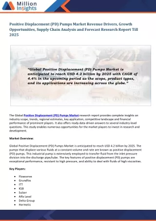positive displacement pd pumps market revenue