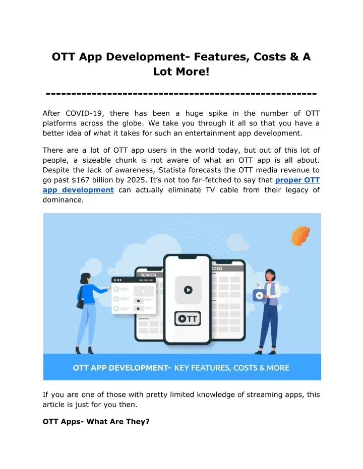 ott app development features costs a lot more