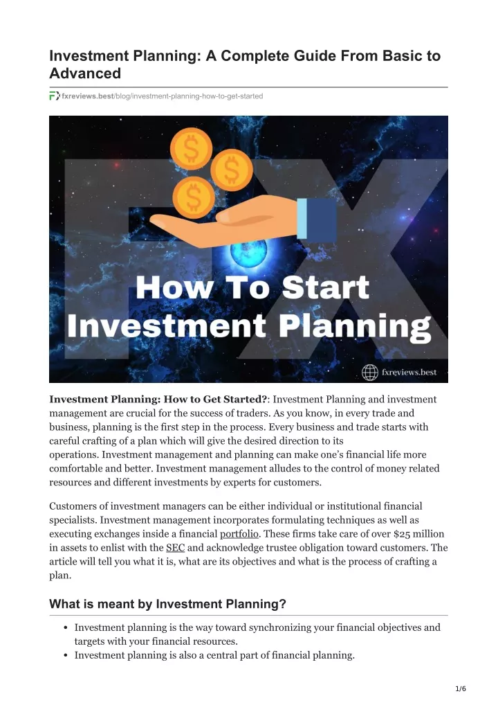 investment planning a complete guide from basic