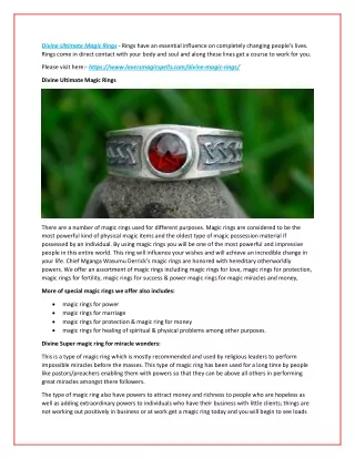 divine ultimate magic rings rings have