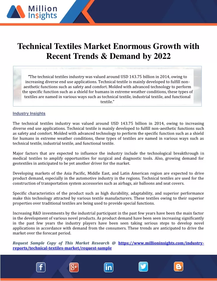 technical textiles market enormous growth with