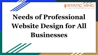 Needs of Professional Website Design for All Businesses