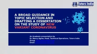 a broad guidance in topic selection and drafting