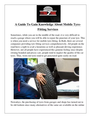 a guide to gain knowledge about mobile tyre