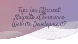 tips for e fficient magento ecommerce website development