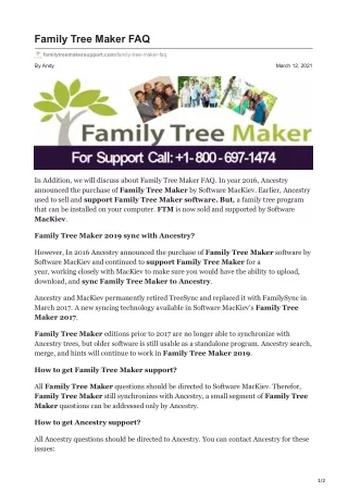 Family Tree Maker FAQ