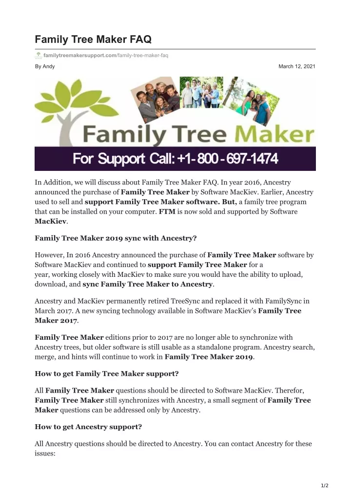 family tree maker faq