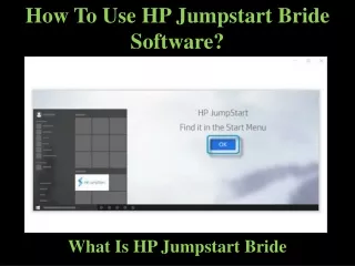 how to use hp jumpstart bride software