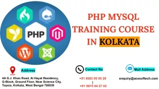 PHP MYSQL TRAINING COURSE IN KOLKATA