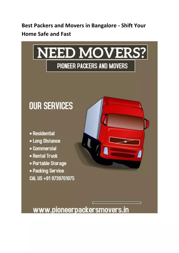 best packers and movers in bangalore shift your